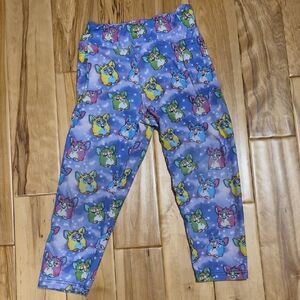 Colorful Furby Print Capri Leggings